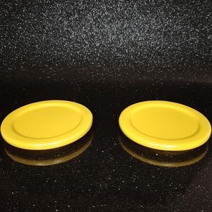 Set of 2 Yellow Ceramic Mug Covers.